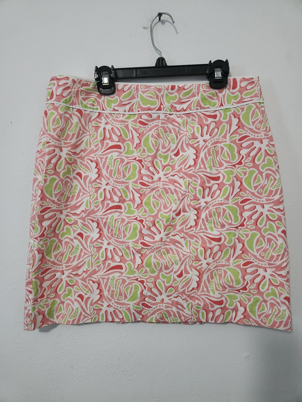 Vineyard Vines Coral & Light Green Floral Mini Skirt